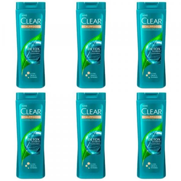 Clear Anticaspa Detox Diário Shampoo 200ml (kit C/06)