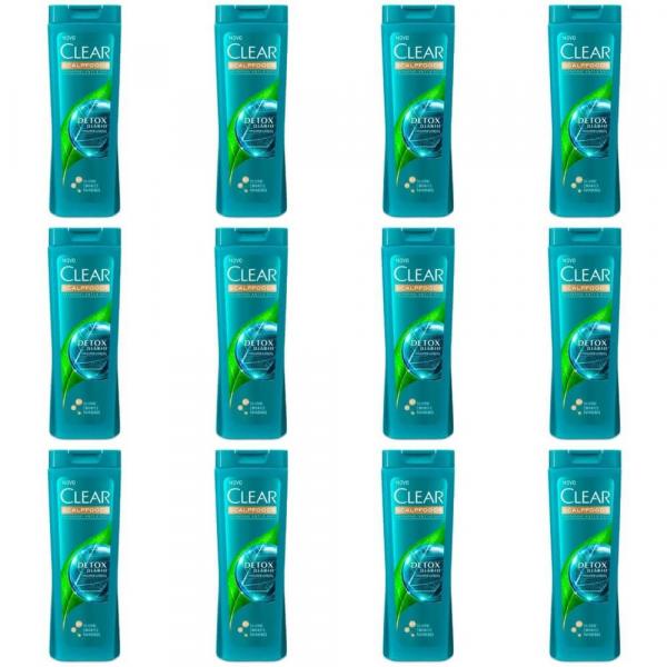 Clear Anticaspa Detox Diário Shampoo 200ml (Kit C/12)