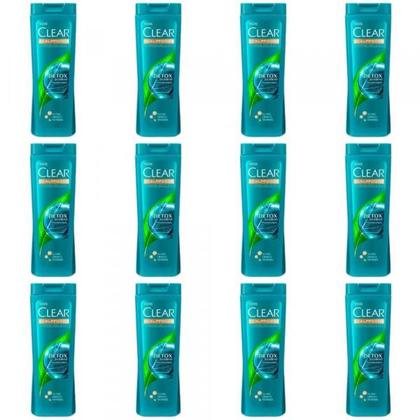 Clear Anticaspa Detox Diário Shampoo 200ml (Kit C/12)