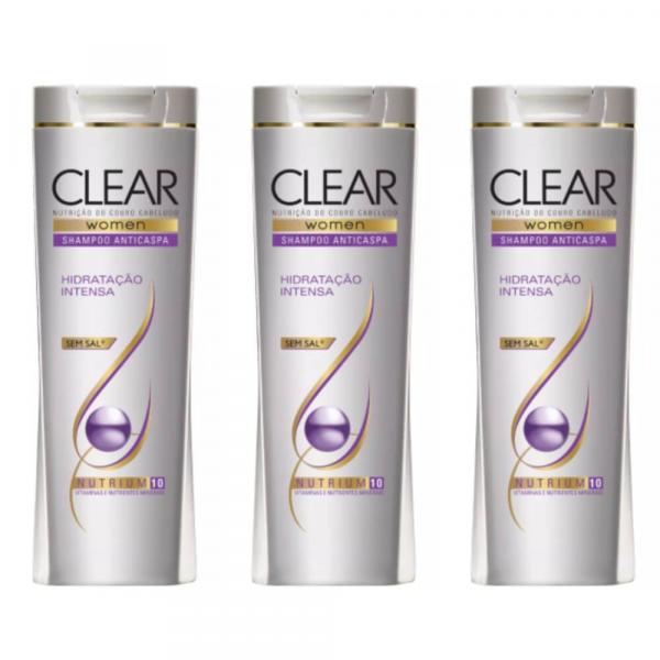 Clear Anticaspa Hidratação Intensa Shampoo 200ml (Kit C/03)