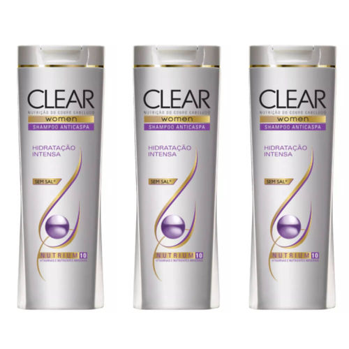Clear Anticaspa Hidratação Intensa Shampoo 200ml (kit C/03)