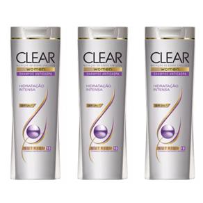 Clear Anticaspa Hidratação Intensa Shampoo 200ml - Kit com 03