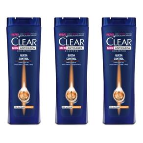 Clear Men Queda Control Shampoo 200ml - Kit com 03