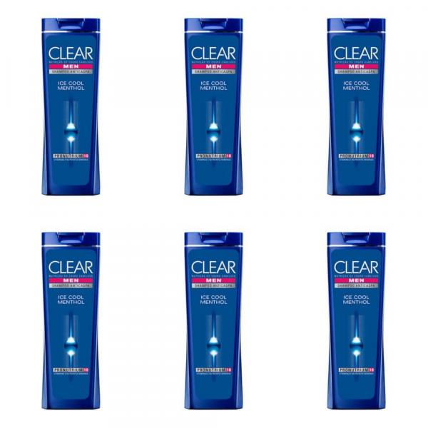 Clear Menthol Shampoo Masculino 200ml (Kit C/06)