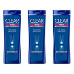 Clear Menthol Shampoo Masculino 200ml (kit C/03)