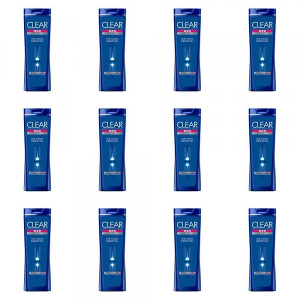 Clear Menthol Shampoo Masculino 200ml (Kit C/12)