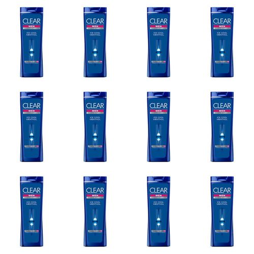 Clear Menthol Shampoo Masculino 200ml (kit C/12)