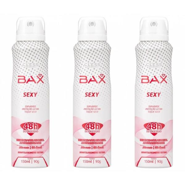 Cless Bax Sexy Antitranspirante Feminino Desodorante Aerossol 150ml (Kit C/03)