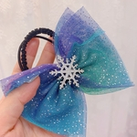 Clipes do floco de neve de Natal Crystal Hair por Mulheres Winter Cabelo Gravatas Meninas Grampos azul Scrunchies cabelo