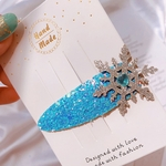 Clipes do floco de neve de Natal Crystal Hair por Mulheres Winter Cabelo Gravatas Meninas Grampos azul Scrunchies cabelo