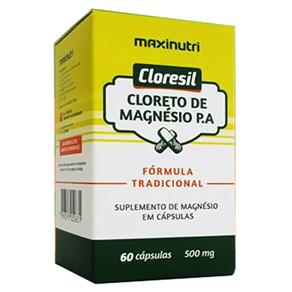 Cloresil - Cloreto de Magnésio P.A. - 500mg com 60 Cápsulas - Maxinutri - 60 CÁPSULAS - SEM SABOR