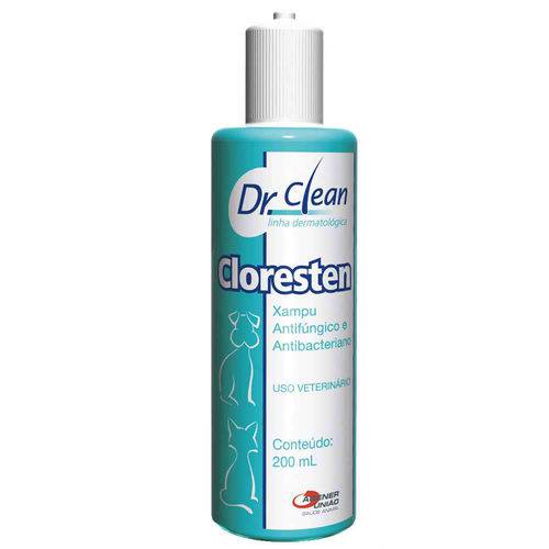 Cloresten 200 Ml Dr.Clean Shampoo Antibacteriano para Cães e Gatos Agener