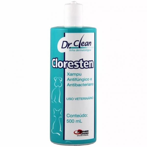 Cloresten Shampoo Dr. Clean Antifúngico Cães e Gatos 500ml