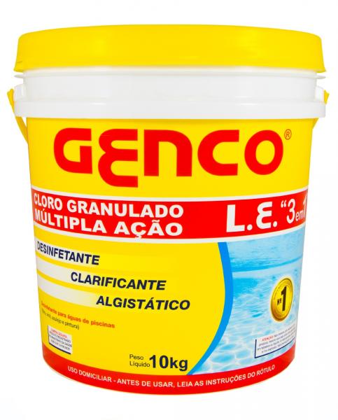 Cloro Granulado L.E. 3 em 1- 10 Kg - Genco
