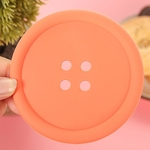 Coaster Silicone Placemat Isolamento Térmico botão redondo Forma bonito para Caneca de vidro