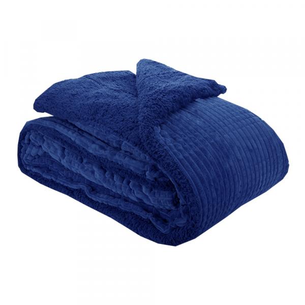 Cobertor Aspen Azul Navy Casal - Blue Gardenia