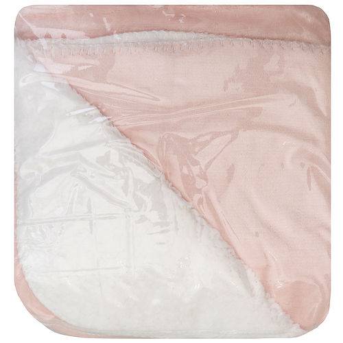 Cobertor de Bebê Laço Sherpam Liso Rosa
