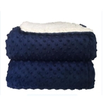 Cobertor de Sherpa Laço Bebê Dots Azul Marinho