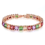 Cobre zircão pulseira colorida desgaste jóias pulseira de zircão novo popular sofisticada anti-alérgica quadrado diamante AAA
