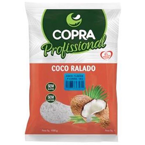 Coco Ralado Copra em Flocos Úmido Adoçado 1kg COCO RAL COPRA 1KG-PC FLOCADO UMIDO/ADOC
