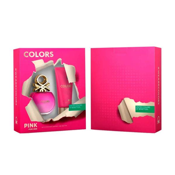 Coffret Benetton Colors Pink Eau de Toilette 80ml + Body Lotion 75ml