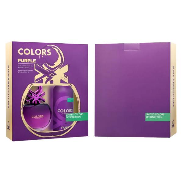 Coffret Benetton United Colors Purple Eau de Toilette 80ml + Desodorante 150ml Feminino