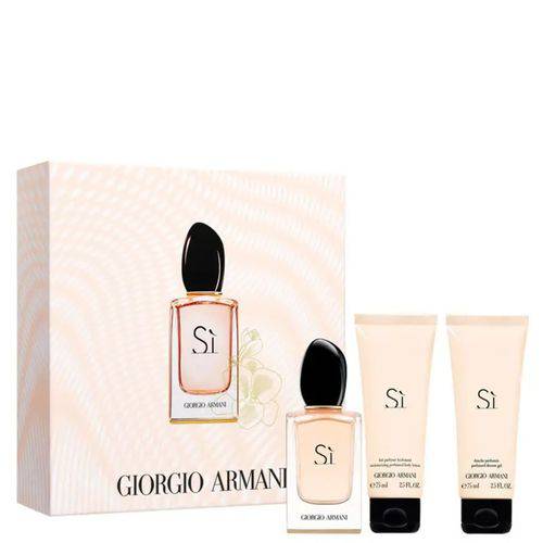 Coffret Feminino Sì Giorgio Armani Eau de Parfum 30ml + Gel de Banho 75ml + Loção Corporal 75ml