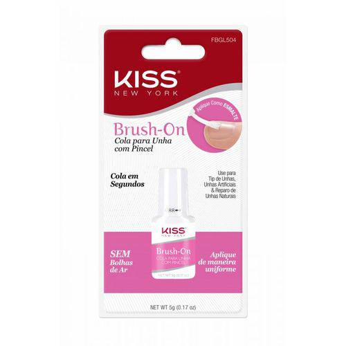Cola de Unhas Postiças Kiss Brush-on Fbgl504 Gel com Pincel