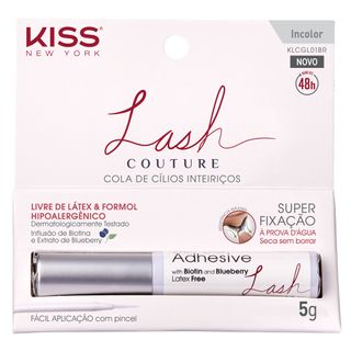 Cola para Cílios Postiços Kiss NY - Lash Couture 48h Incolor 1 Un