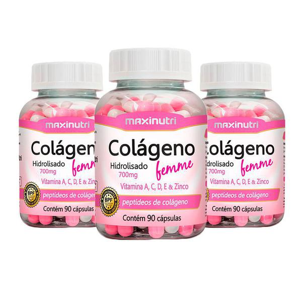Colágeno Femme - 3x 90 Cápsulas - Maxinutri