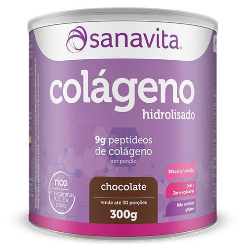 Colágeno Hidrolisado - 300g Chocolate - Sanavita