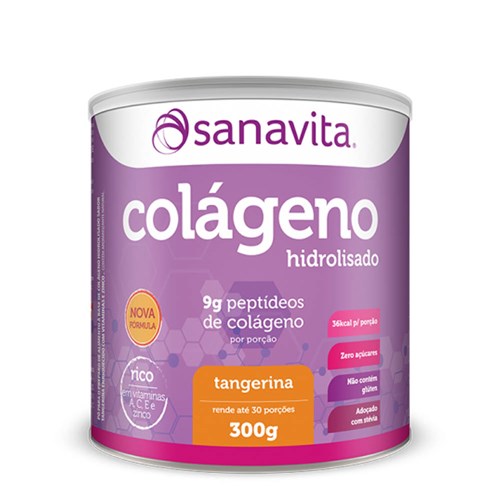 Colágeno Hidrolisado 300g Tangerina - Sanavita