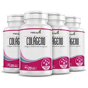Colágeno Hidrolisado 100% Puro 300mg 4x120 Cápsulas Melcoprol - Vitamina - 1 Unidade