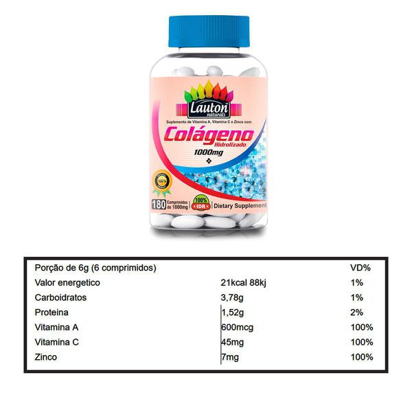 Colageno Hidrolisado 1000mg 180 Tabletes - Lauton Nutrition