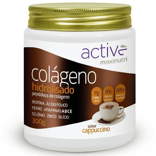 Colágeno Hidrolisado Active 300g Cappuccino - Maxinutri