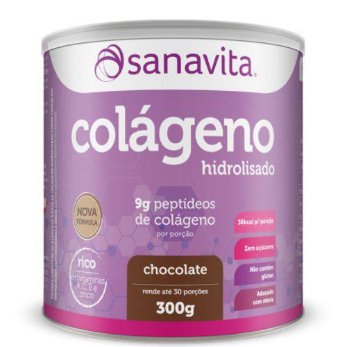 Colágeno Hidrolisado Chocolate Sanavita - 300g