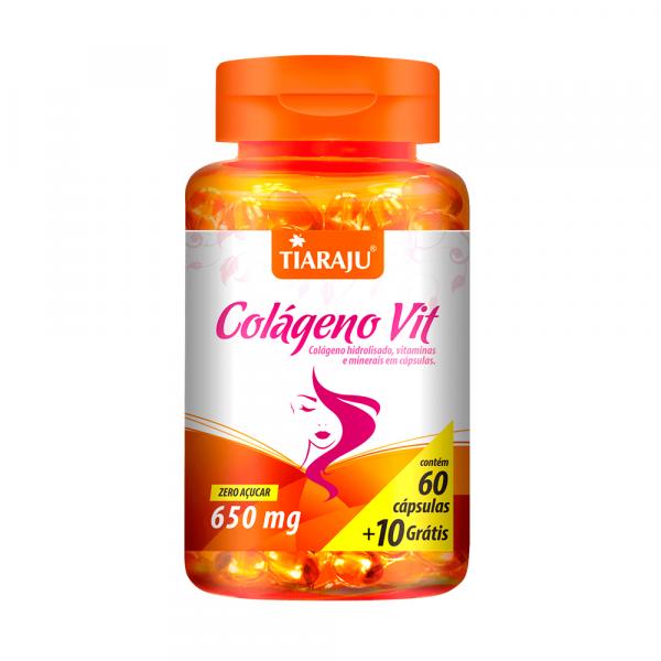 Colágeno Hidrolisado com Vitaminas Vit - Tiaraju - 60+10 Cápsulas de 600mg