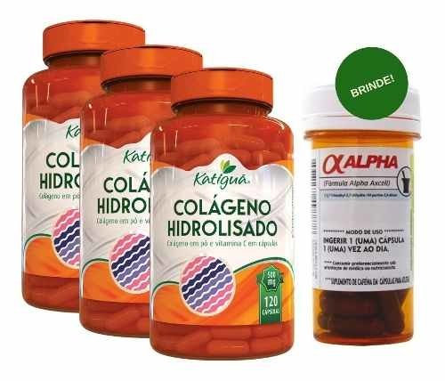 Colágeno Hidrolisado e Vitamina C 500Mg 3X120 Cáps + Brinde (Natural)