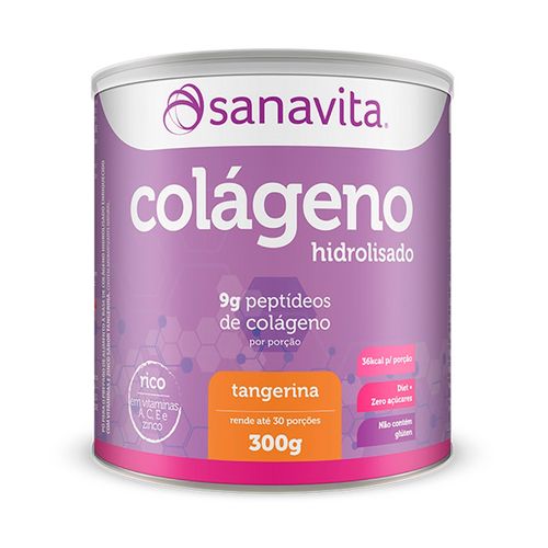 Colágeno Hidrolisado em Pó Tangerina - Sanavita - 300g