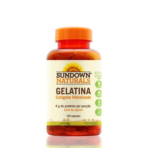 Colágeno Hidrolisado Gelatina - Sundown - 100 Caps