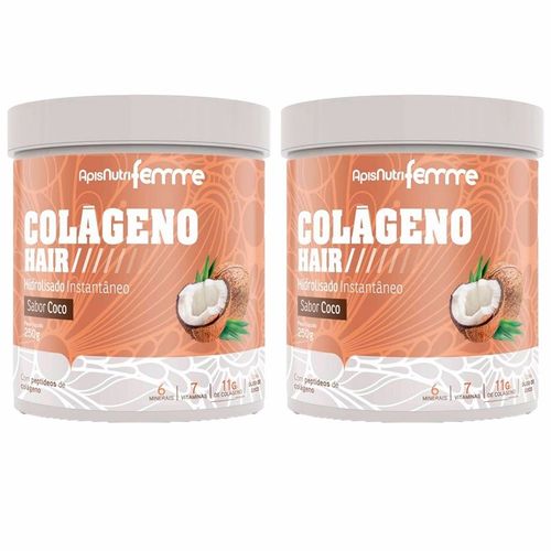 Colágeno Hidrolisado Hair - 2 Un de 250 Gramas - Apisnutri Coco