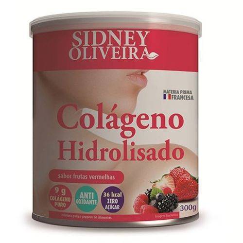 Colágeno Hidrolisado Pó Sabor Frutas Vermelhas Sidney Oliveira 300g