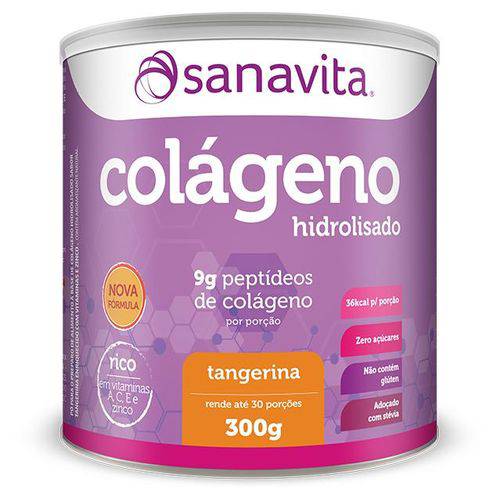 Colágeno Hidrolisado Sabor Tangerina 300g