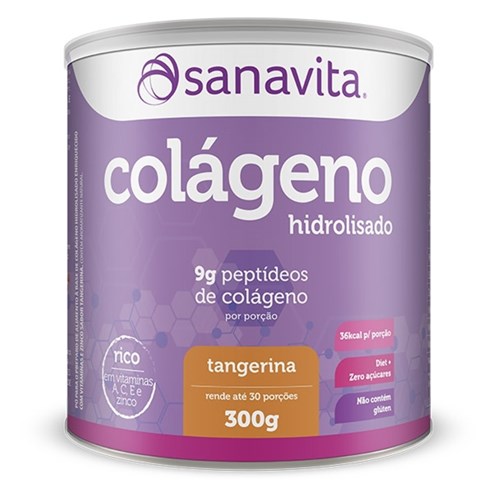 Colágeno Hidrolisado - Sanavita - 300G - Tangerina