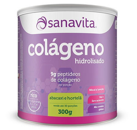 Colágeno Hidrolisado - Sanavita - Diversos Sabores - 300g