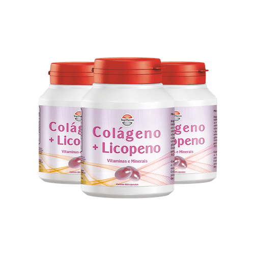 Colágeno + Licopeno - 03 Frascos com 120 Cápsulas