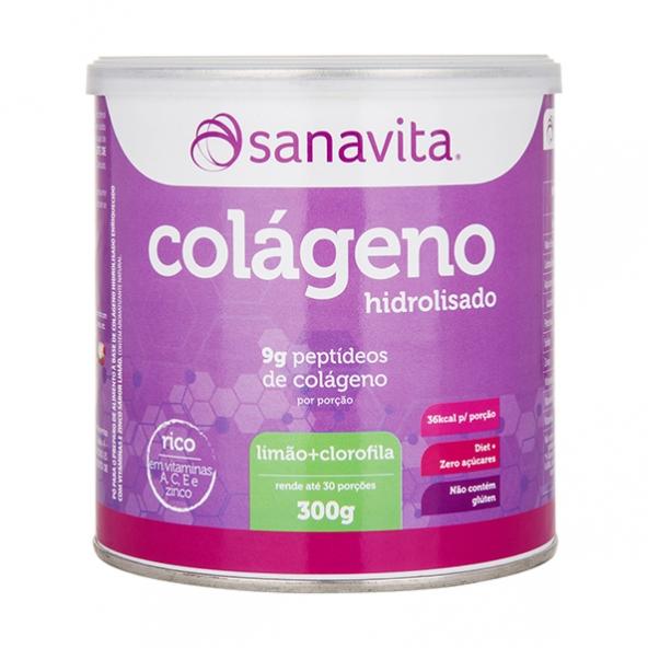 Colágeno Sabor Limão e Clorofila 300g - Sanavita
