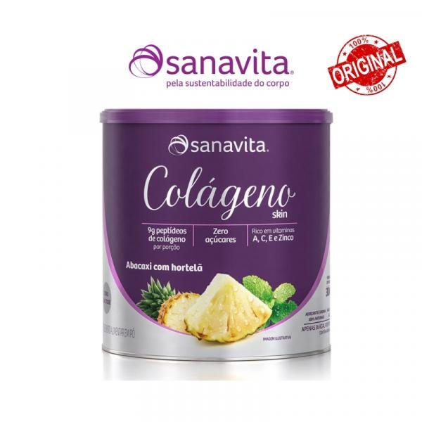 Colágeno Skin - Sanavita - Abacaxi com Hortelã - 300g