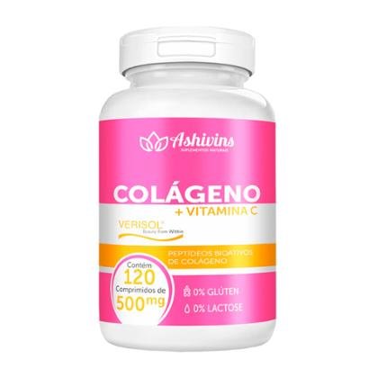Colágeno Verisol + Vitamina C Ashivins 120 Comp 500 Mg