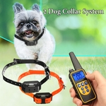 2 Colar Sistema De Cerca De Colar De Treinamento Para Cães Elétrico Recarregável À Prova D 'água Barking Control Pet Trainer